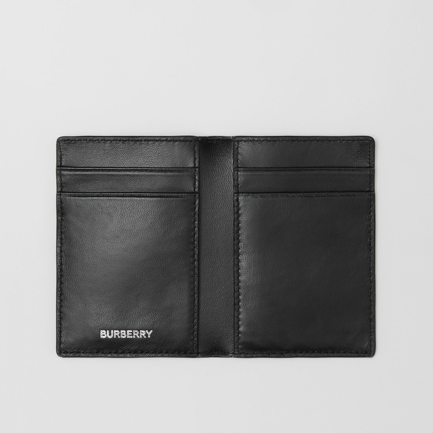 Check and Leather Folding Card Case