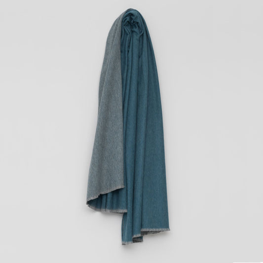 Heirlooms flanner teal colour cashmere and lambswool bedroom throws 