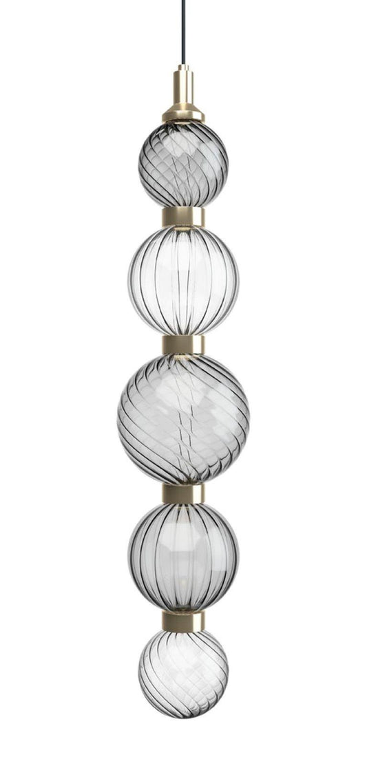 Celling Lamp Metal Frame Satin Finish Spheres Pyrex Glass Led Lighting