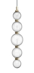 Celling Lamp Metal Frame Satin Finish Spheres Pyrex Glass Led Lighting
