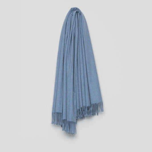 Heirlooms pure cashmere throw in a blue jean colour