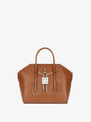 Mini Antigona Lock Bag in Box Leather