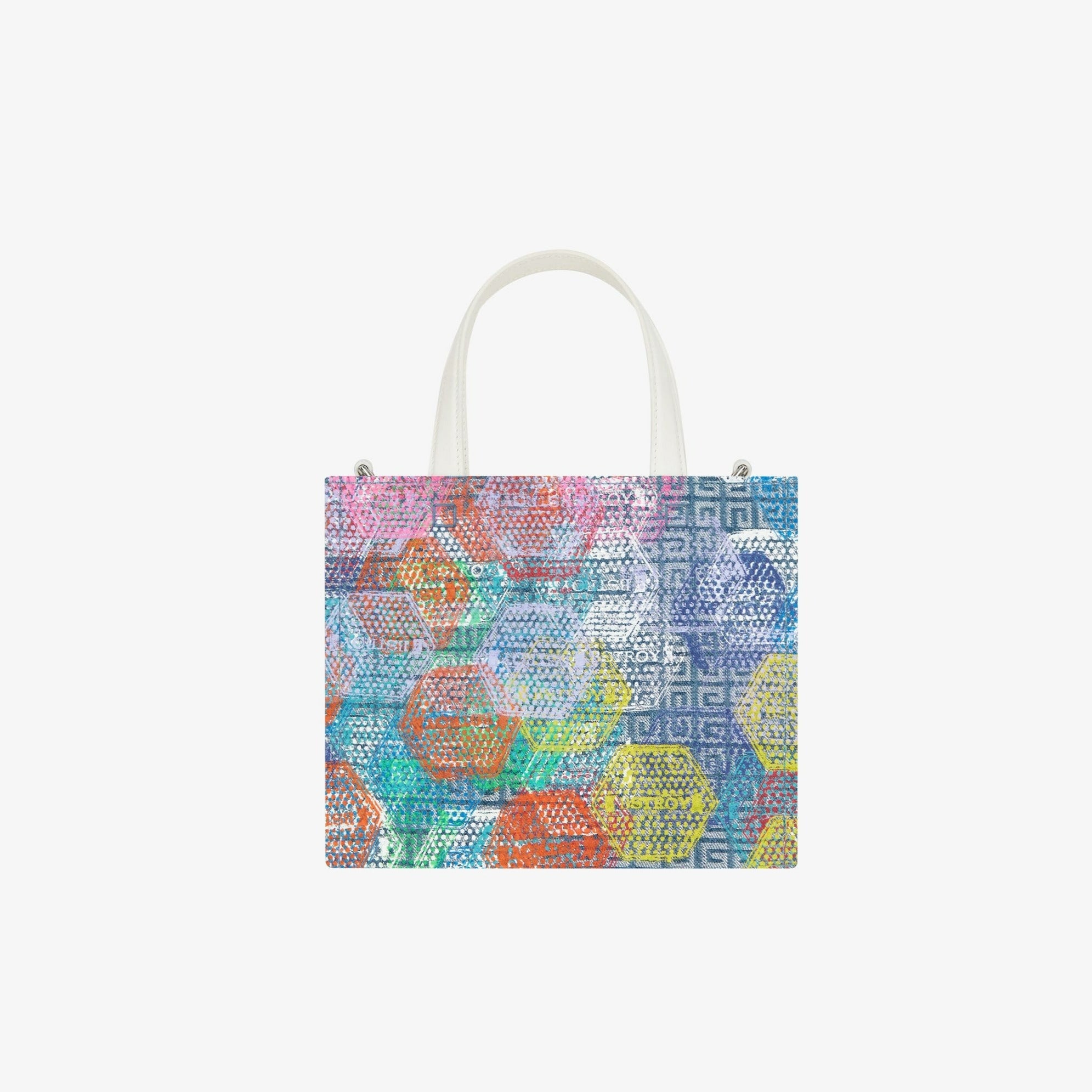 Mini G Tote shopping bag in printed 4G denim