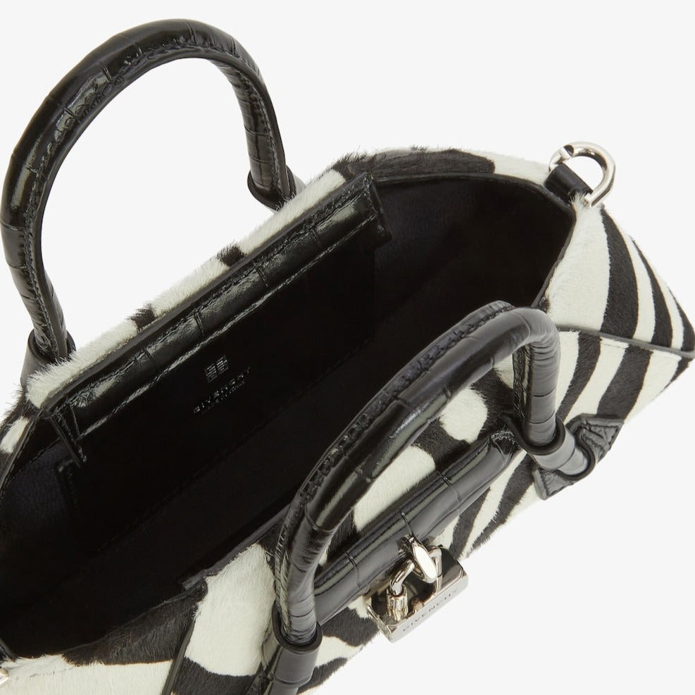 Mini Antigona Stretch Bag In Zebra Printed Haircalf