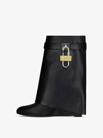 Shark Lock Ankle Boots in Leather