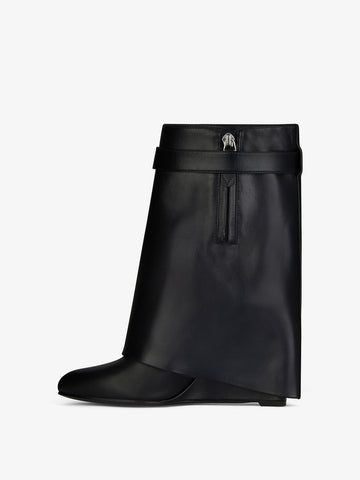 Shark Lock Ankle Boots in Leather