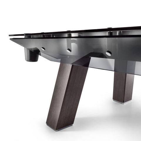Filotto Wood Billiard Table with Dark Oak & Smoked Glass