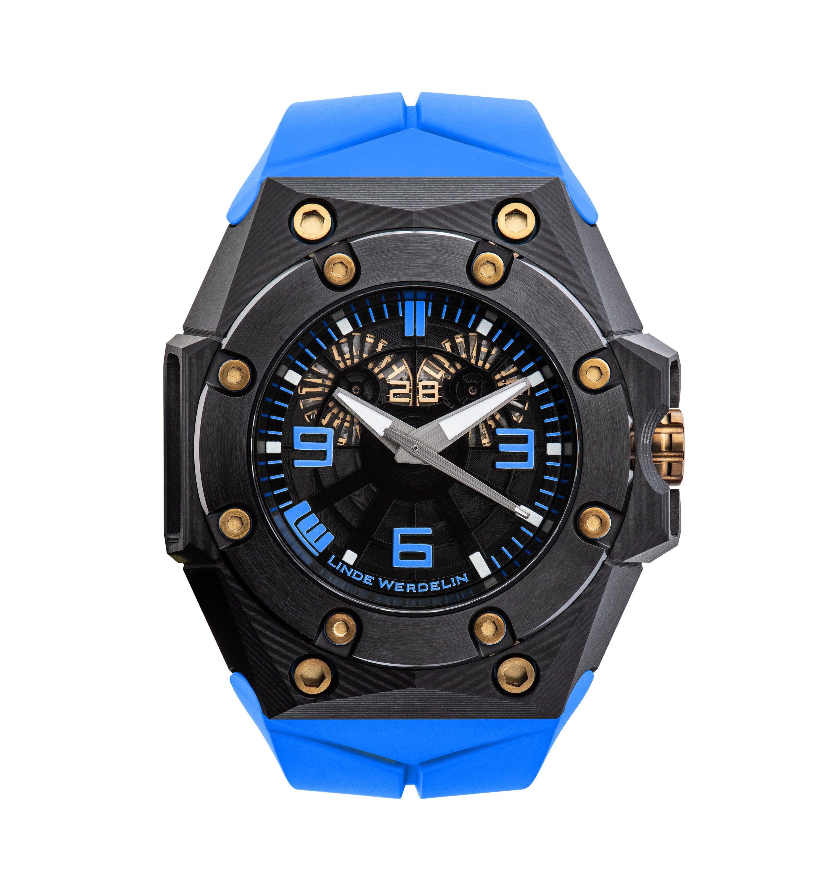 Oktopus Double Date 3DTP Carbon Blue Mens Watch