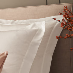 Luxurious silky oxford pillowcase set available in white and natural colour