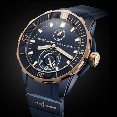 Ulysse Nardin - Diver Chronometer Blue & Gold - Rubber & Titanium strap - 44mm