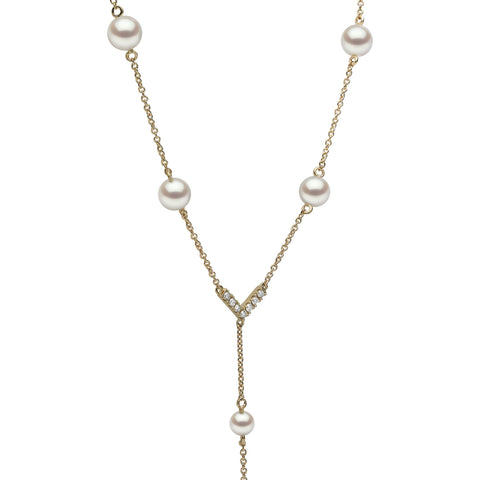 Trend Freshwater Pearl and Diamond 18ct Gold Necklace