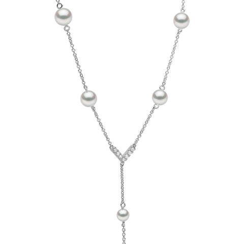 Trend Freshwater Pearl and Diamond 18ct Gold Necklace