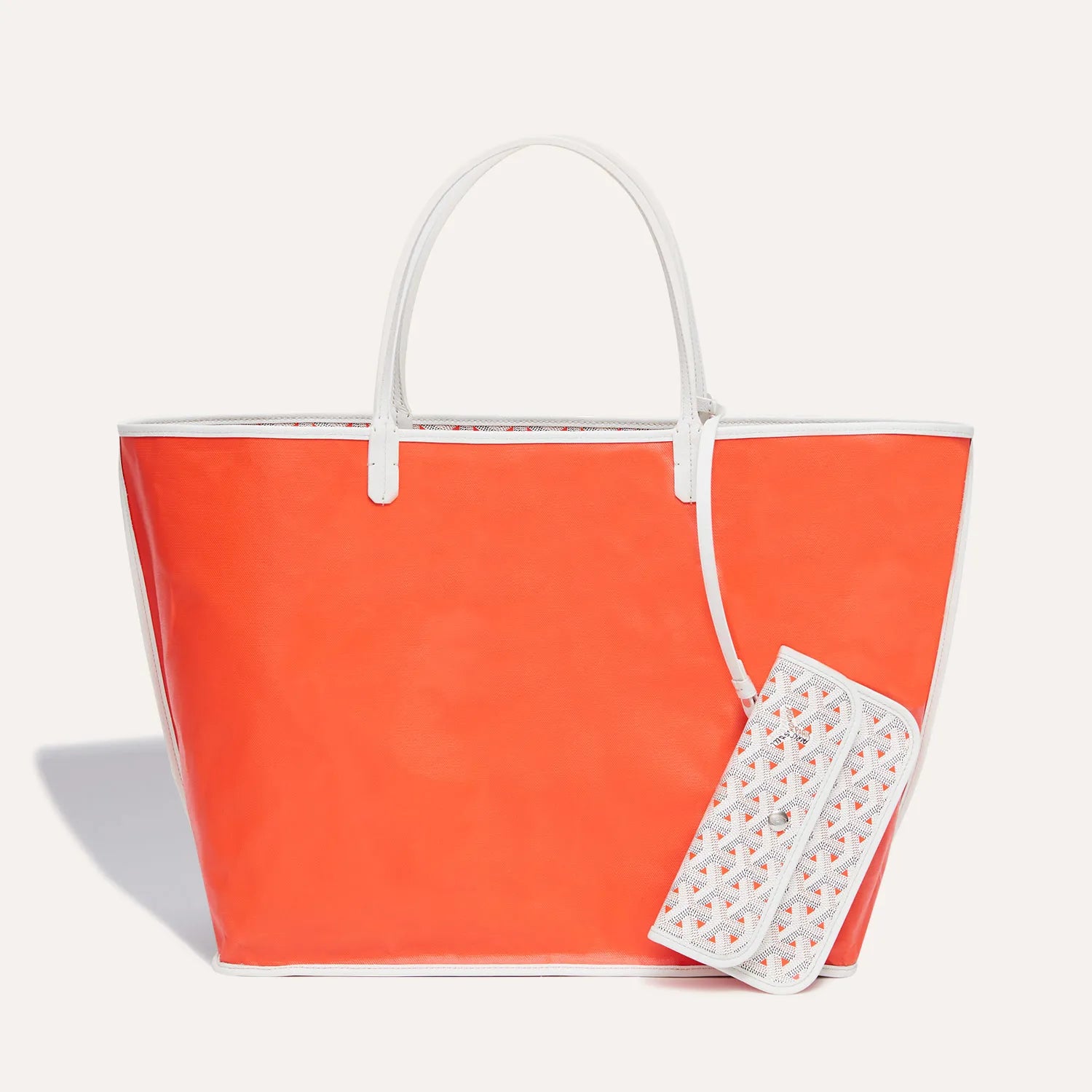 Goyard Goyardine Orange Claire Voie St. Louis GM Tote Bag Silver