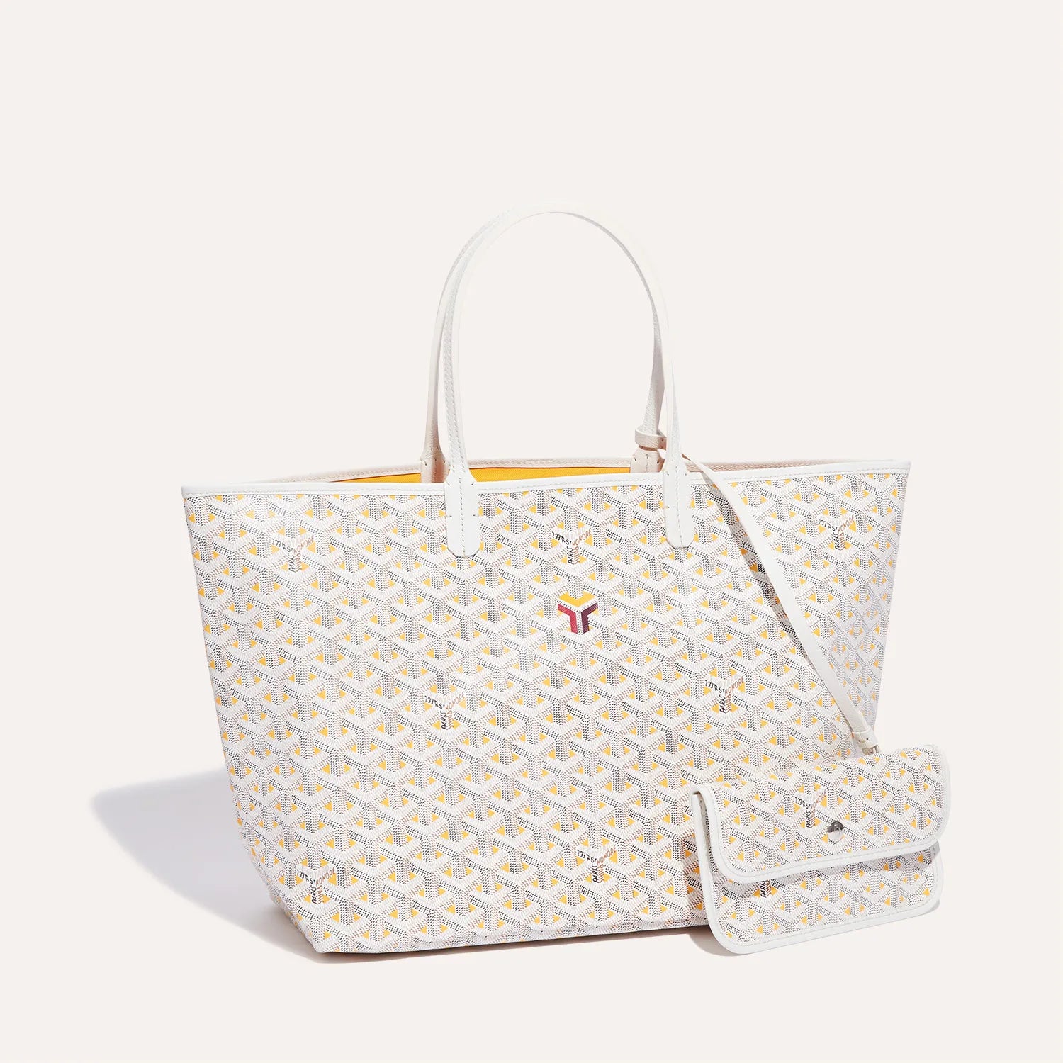 Handbags Goyard Goyard White Goyardine Saint Louis PM Tote with Heart