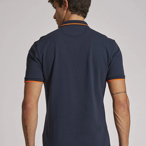 Men's short-sleeved regular-fit stretch cotton polo shirt