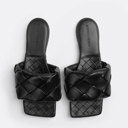 Lido Intreccio Leather Flat Sandals