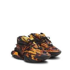 Unicorn Trainers In Fire Print Neoprene And Leather