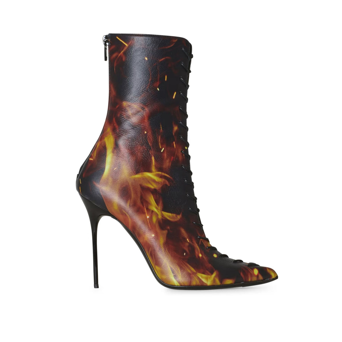 Uria Ankle Boots In Fire Print Leather