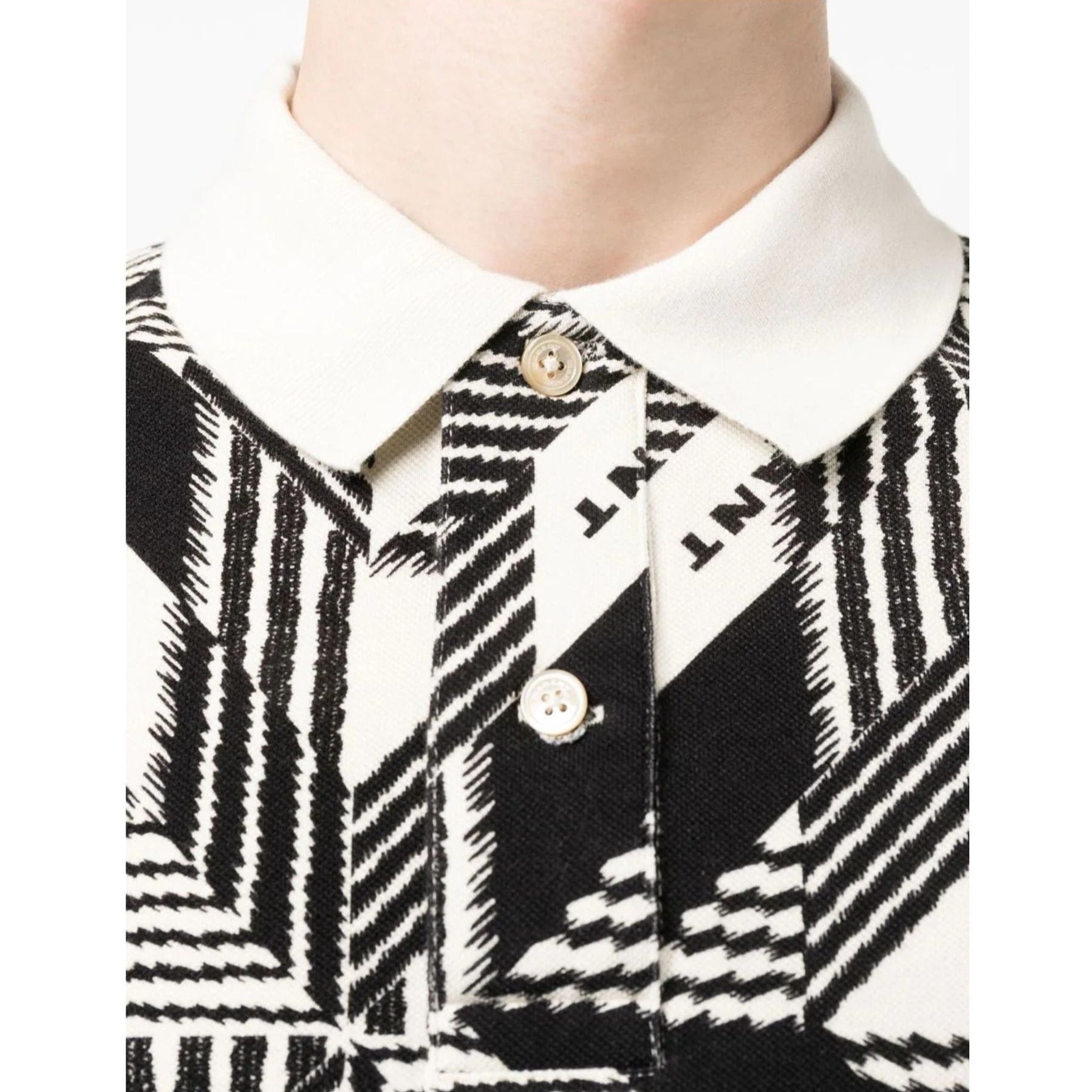 Pattern Knit Polo Shirt
