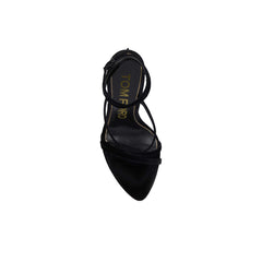 Velvet Wavy Wedge Ankle Wrap Sandal