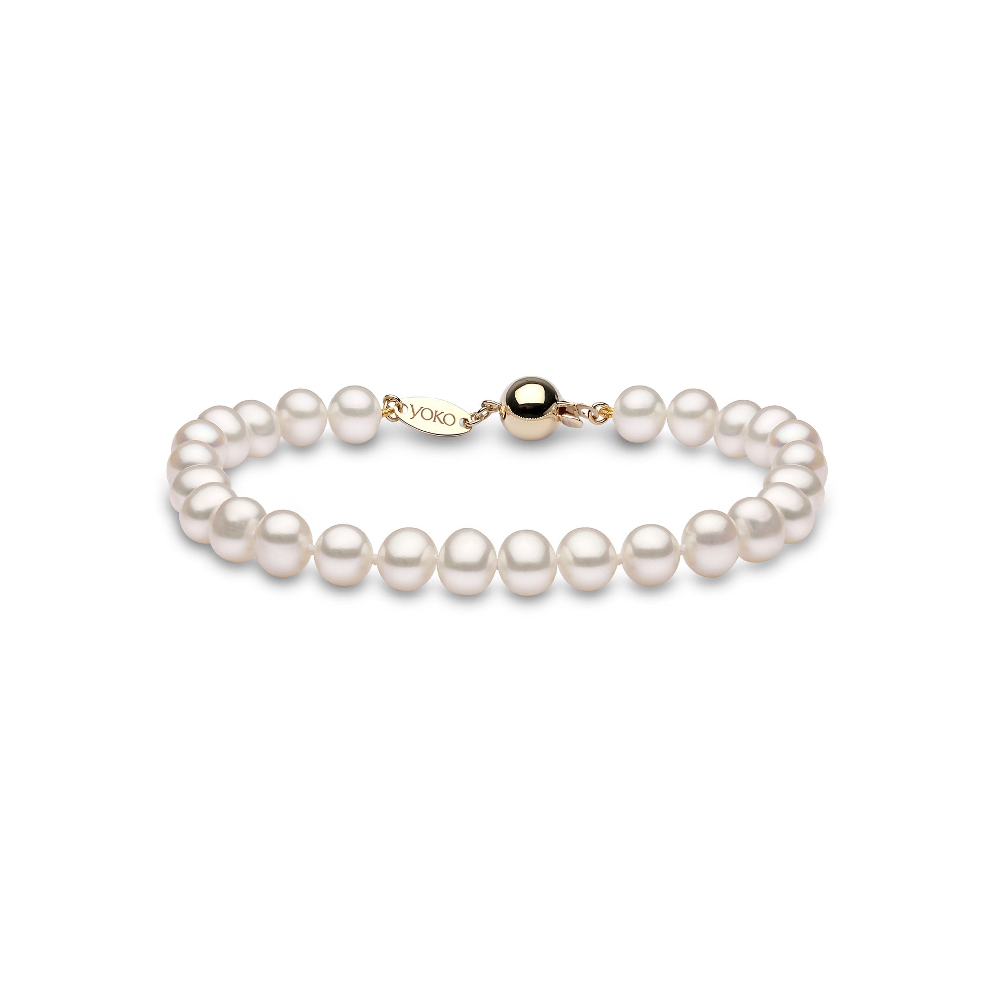 Classic White 6mm Freshwater Pearl Bracelet In 18ct Gold