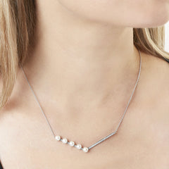 Yoko London - Freshwater Pearl & Diamond Necklace - White Gold - Display