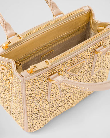 Prada Galleria satin mini-bag with crystals
