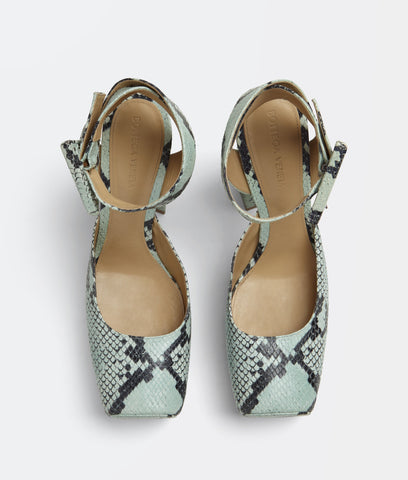 Tower Faded Python Print Leather Pumps