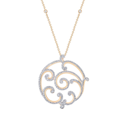 Rococo Rose Gold & Diamond Grande Necklace