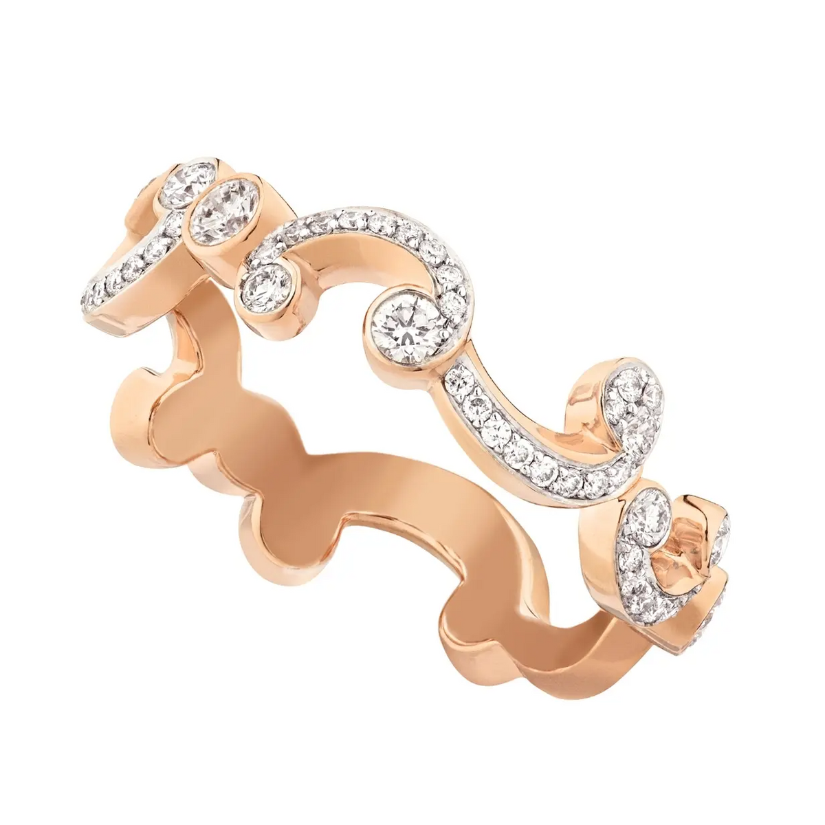 Rococo Rose Gold & Diamond Petite Ring