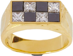 18kt Yellow Gold Echec Diamond Ring