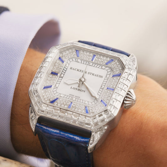 Berkeley Baguette Blue Velvet 40 Diamond Watch