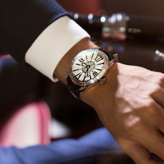 Regent Baguette 4047 Luxury Diamond Watch for Men - 18kt White Gold - Backes & Strauss