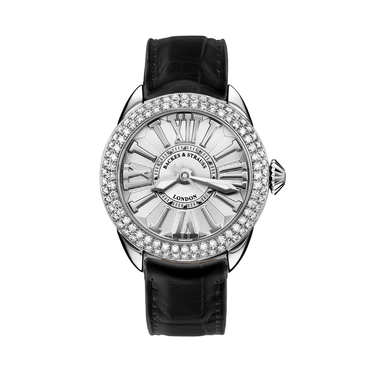 Piccadilly Steel 33 SP Luxury Diamond Watch for Women - 33 mm Stainless Steel - Backes & Strauss