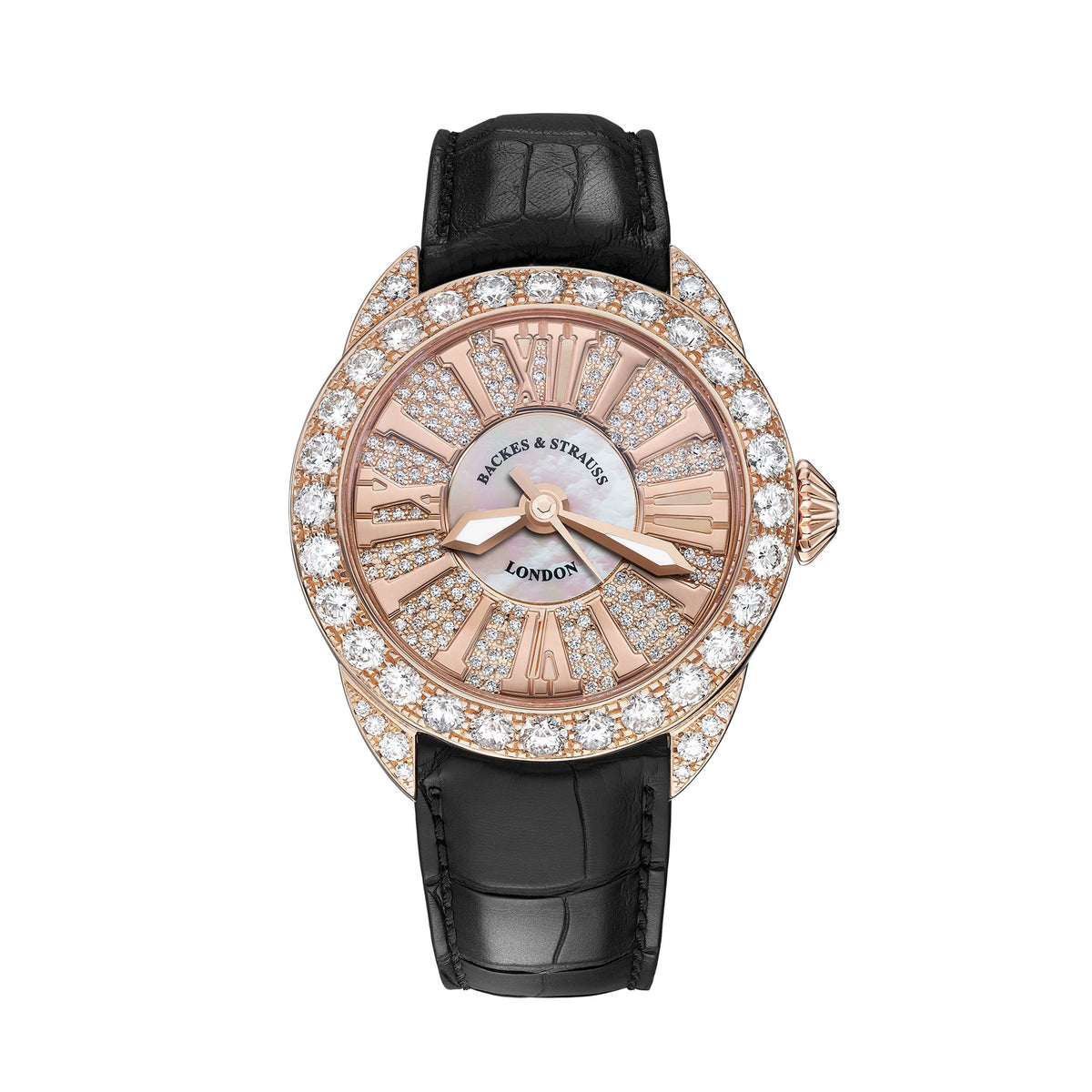 Piccadilly 37 Luxury Diamond Watch for Women - 37 mm Rose Gold - Backes & Strauss