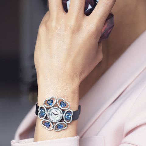 Countess Victoria London Blue Luxury Diamond Watch for Women - 36 mm White Gold - Backes & Strauss