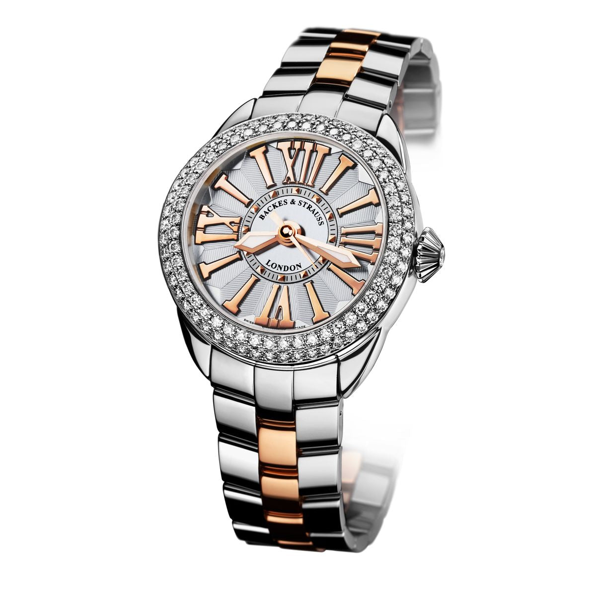 Piccadilly Steel 37 SP Luxury Diamond Watch for Women - 37 mm Stainless Steel - Backes & Strauss