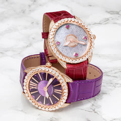 Piccadilly Renaissance Diamond Heart 40 Luxury Diamond Watch for Women - 40 mm Rose Gold - Backes & Strauss