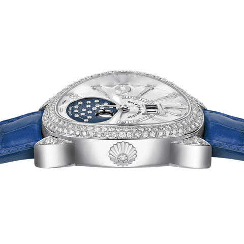 Regent Steel 1609 AD Moon Phase 4047 Luxury Diamond Watch for Men - 18kt White Gold - Backes & Strauss