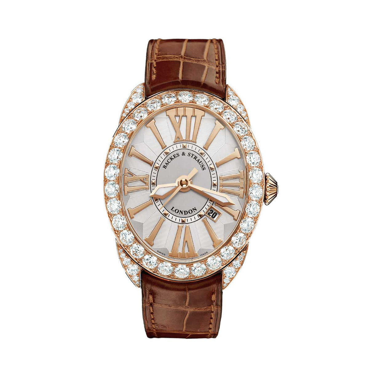 Regent 4047 Luxury Diamond Watch for Men and Women - 40 x 47 mm Rose Gold - Backes & Strauss