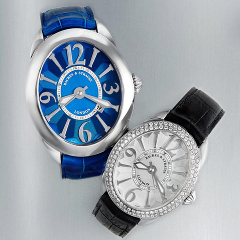 Regent Steel 3643 SP Luxury Diamond Watch for Women - 36 x 43 mm Stainless Steel - Backes & Strauss