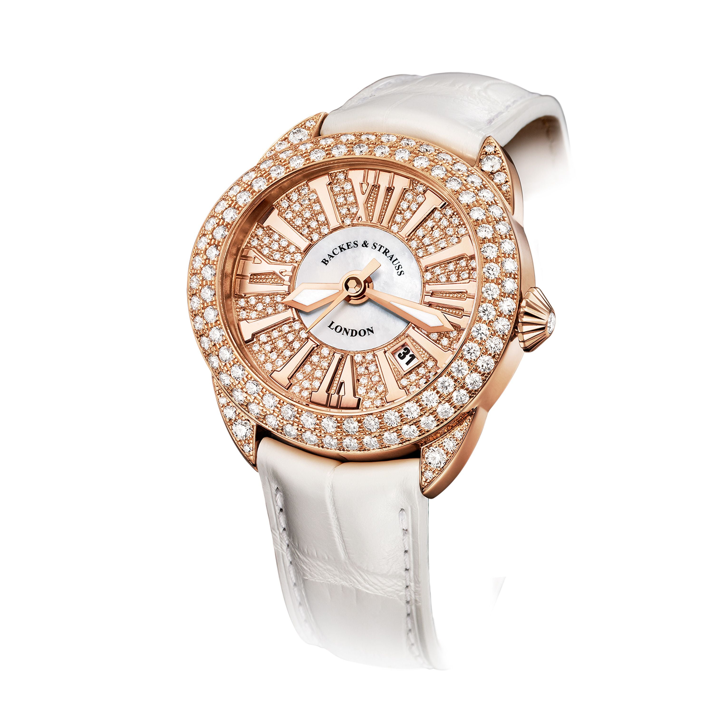 Piccadilly 40 Luxury Diamond Watch for Men & Women - 40 mm Rose Gold - Backes & Strauss