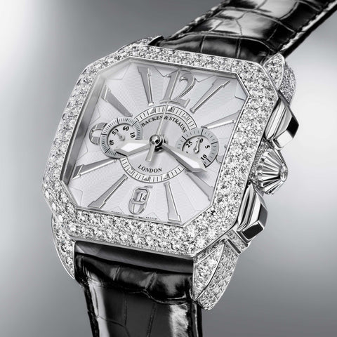 Berkeley Steel Chronograph 43 Luxury Diamond Watch for Men - 43 mm Stainless Steel - Backes & Strauss