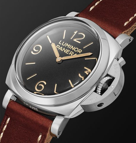 Luminor 1950 Hand-Wound 47mm Stainless Steel and Leather Watch