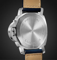Luminor Blu Mare Hand-Wound 44mm Stainless Steel and Leather Watch